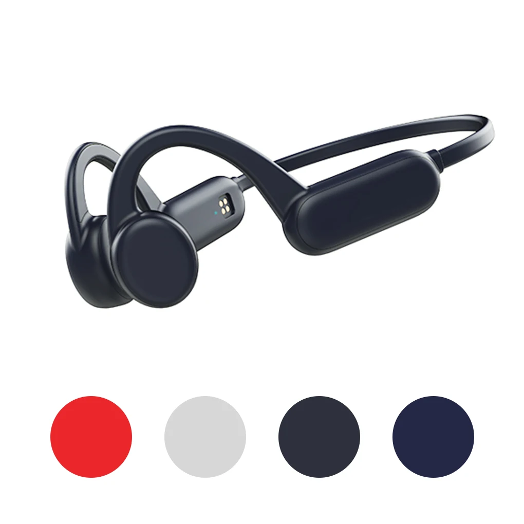 Kulaklık Kemik İletim IPX8 Su Geçirmez Ter geçirmez Kulaklık Dinamik Eller Serbest Spor Kulaklık Ses Çalar Bilgisayar için Siyah Görüntü 2