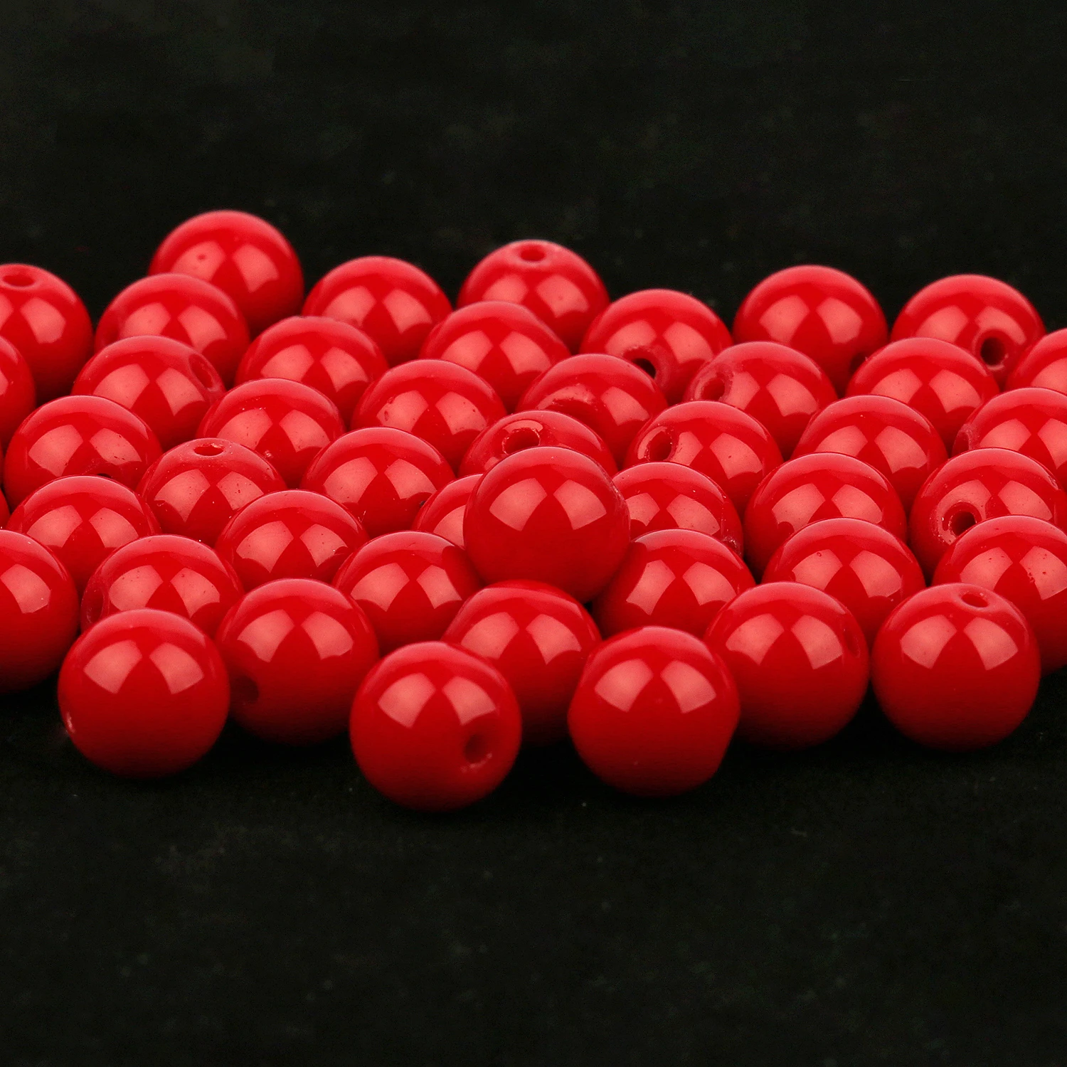 Kırmızı Taklit Mercan Yuvarlak Yuvarlak Gevşek Spacer Taş Boncuk Takı Yapımı için diy bilezik Küpe Aksesuarları 4 6 8 10 12mm 15 inç Görüntü 2
