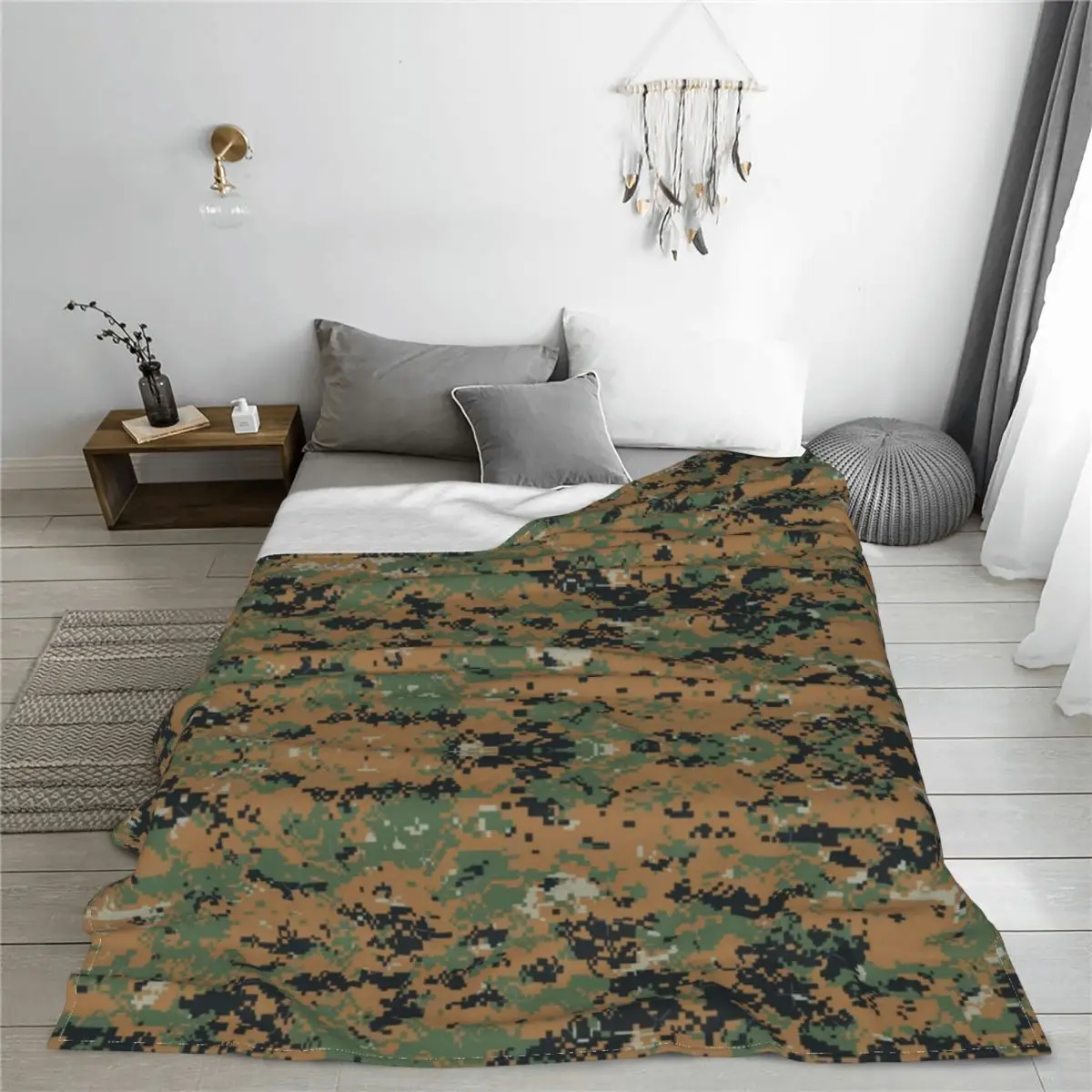 Marpat askeri kamuflaj Bulanık Battaniye Ordu Askeri Camo Komik Atmak Battaniye Kanepe Yatak Salonu Peluş İnce Yorgan Görüntü 1