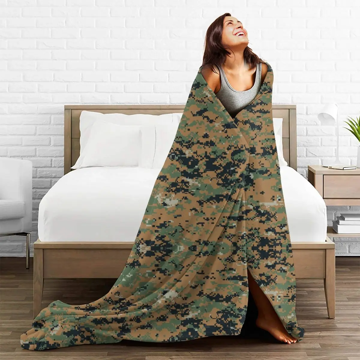 Marpat askeri kamuflaj Bulanık Battaniye Ordu Askeri Camo Komik Atmak Battaniye Kanepe Yatak Salonu Peluş İnce Yorgan Görüntü 2