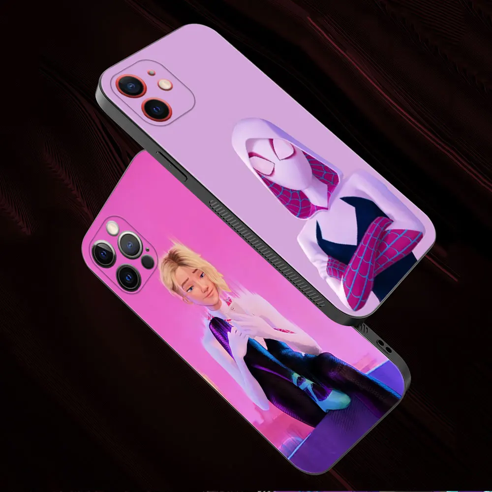 Marvel Hayalet Örümcek Gwen Mor Telefon Kapak Apple iPhone 14 13 12 11 Pro Max 13 12 Mini XR X 7 8 6 6S Artı Durumda Kabuk Funda Görüntü 1