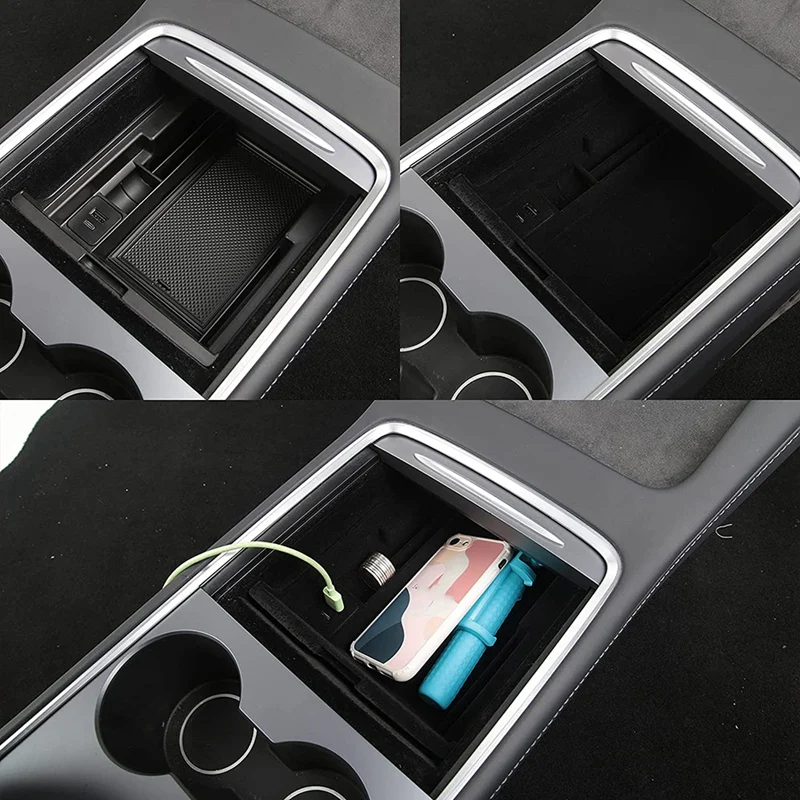 Merkezi Konsollar Kol Dayama saklama kutusu USB Tip C Hub Bağlantıları Tesla Modeli 3 Model Y 2021 Aksesuarları (ABS Akın) Görüntü 5