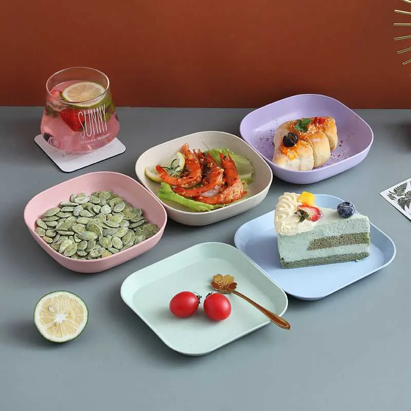 Meyve tutucu tabak ve yemek takımları atıştırma tabağı Hediyeler Kahvaltı Tepsisi atıştırma tabağı Sofra Seti Plaka plastik tabaklar Tükürmek Kemik Çanak Görüntü 1