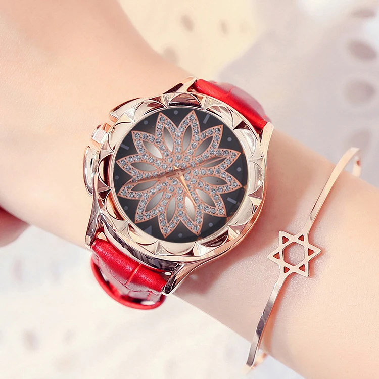 Moda Zarif Büyük Arama Bilezik İzle Kadınlar Kristal kuvars bilek saatleri Lady Casual İzle Hediye Kristal Relogio Feminino Saat Görüntü 1