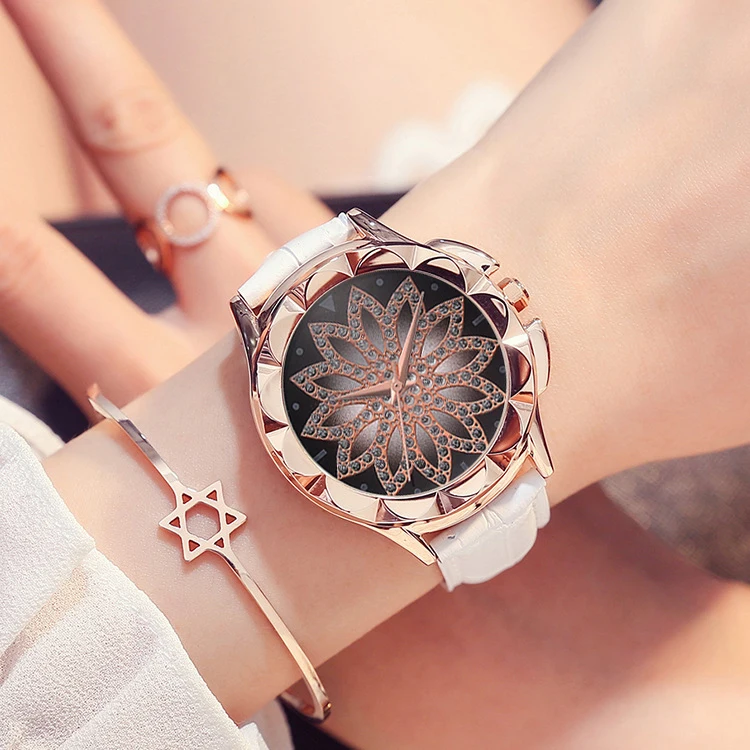 Moda Zarif Büyük Arama Bilezik İzle Kadınlar Kristal kuvars bilek saatleri Lady Casual İzle Hediye Kristal Relogio Feminino Saat Görüntü 3