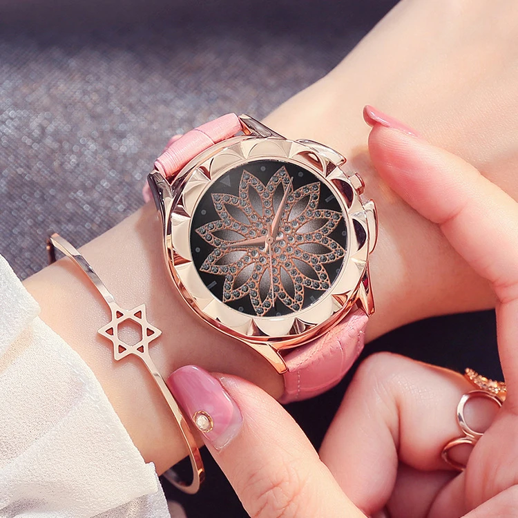 Moda Zarif Büyük Arama Bilezik İzle Kadınlar Kristal kuvars bilek saatleri Lady Casual İzle Hediye Kristal Relogio Feminino Saat Görüntü 4