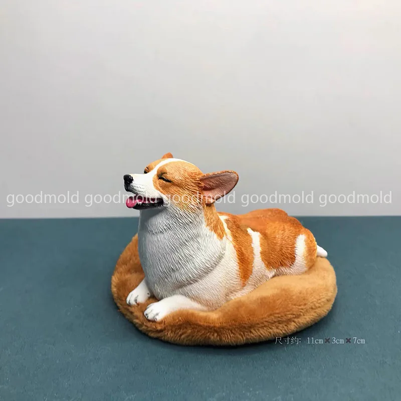 Mutlu Corgi silikon kalıp 3D Pet Köpek Çikolata Fondan Kalıp DIY Galce Corgi Sabun Alçı Hayvan Süsleme Epoksi Reçine Kalıp Görüntü 4