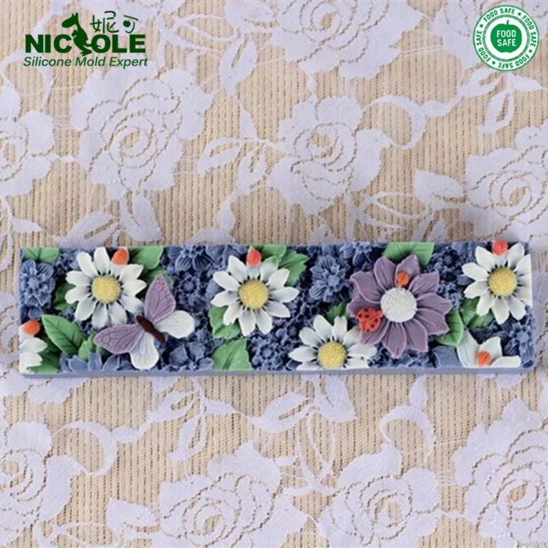 Nicole El Yapımı Silikon Çiçek Mat Sadece D0019 ve D0020 Silikon Loaf Sabun Kalıp İçin Kullanılan Görüntü 3
