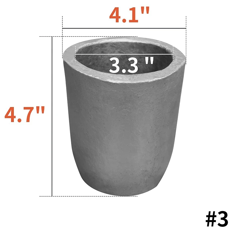 NO. 3 Silisyum Karbür Grafit Potalar, Metal Eritme Potaları, Dayanıklı, Eritme Döküm Rafine Alüminyum Altın Görüntü 1