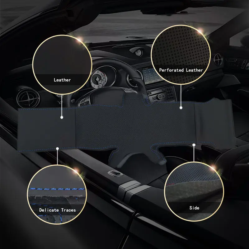 Otomatik Örgü Üzerinde direksiyon kılıfı Kia K5 Optima 2014 2015 El Dikiş Araba direksiyon kılıfı İç Aksesuarları Görüntü 2
