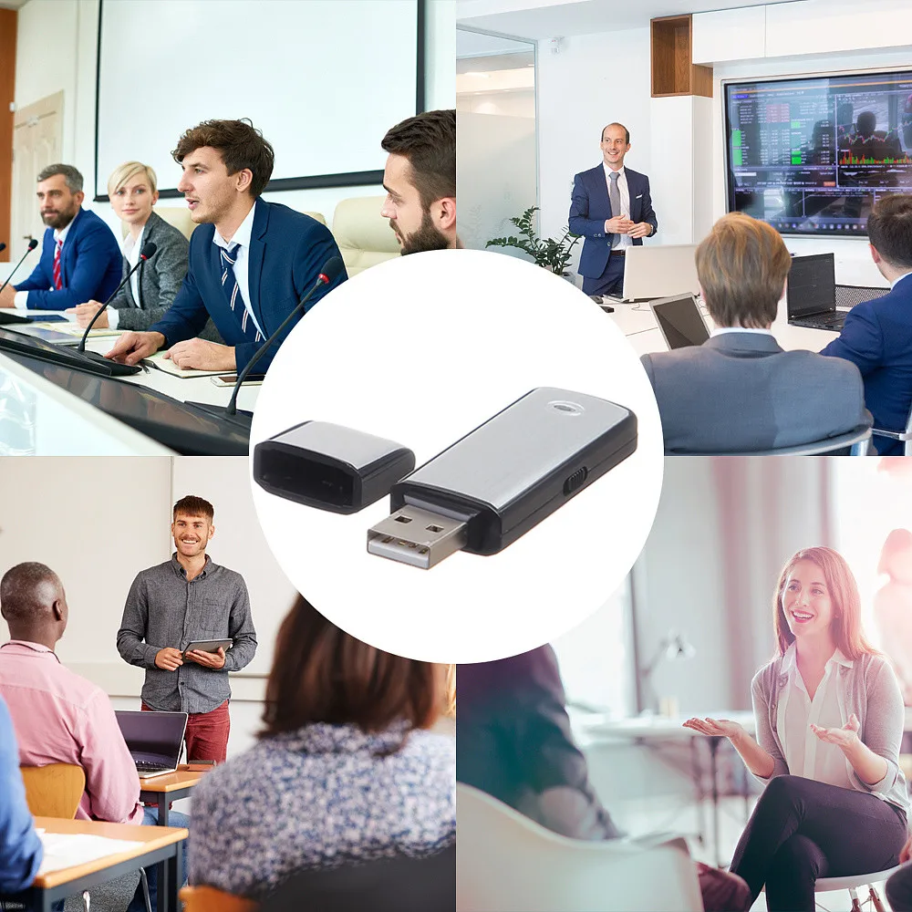 Profesyonel 8G 16G 32G Mini USB Ses Kaydedici Taşınabilir Dijital Ses Kayıt Ses Kaydedici Mic İle Şarj Edilebilir Görüntü 5