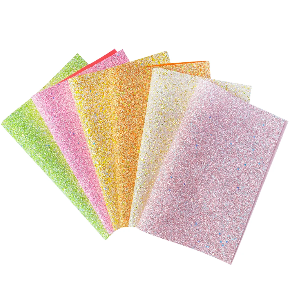 QIBU 11 adet Toptan Düz Renk Tıknaz Glitter Kumaş A4 Boyutu Suni Deri Levhalar El Sanatları Dekorasyon DIY Yay Aksesuarları Görüntü 1