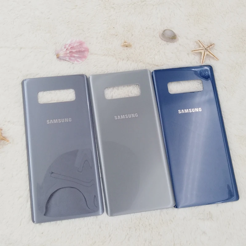 Samsung Not 8 için Arka Pil Konut Kapak Arka Kapı Paneli Kılıf Yedek Parçalar Galaxy Note8 N950 N950F Çıkartmalar + Logo Görüntü 1