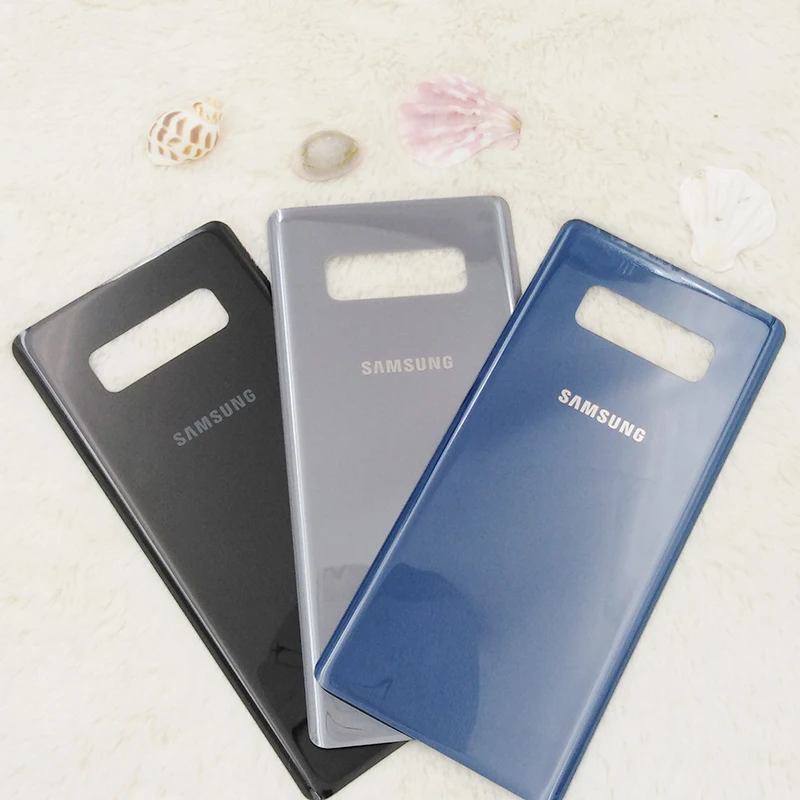 Samsung Not 8 için Arka Pil Konut Kapak Arka Kapı Paneli Kılıf Yedek Parçalar Galaxy Note8 N950 N950F Çıkartmalar + Logo Görüntü 2