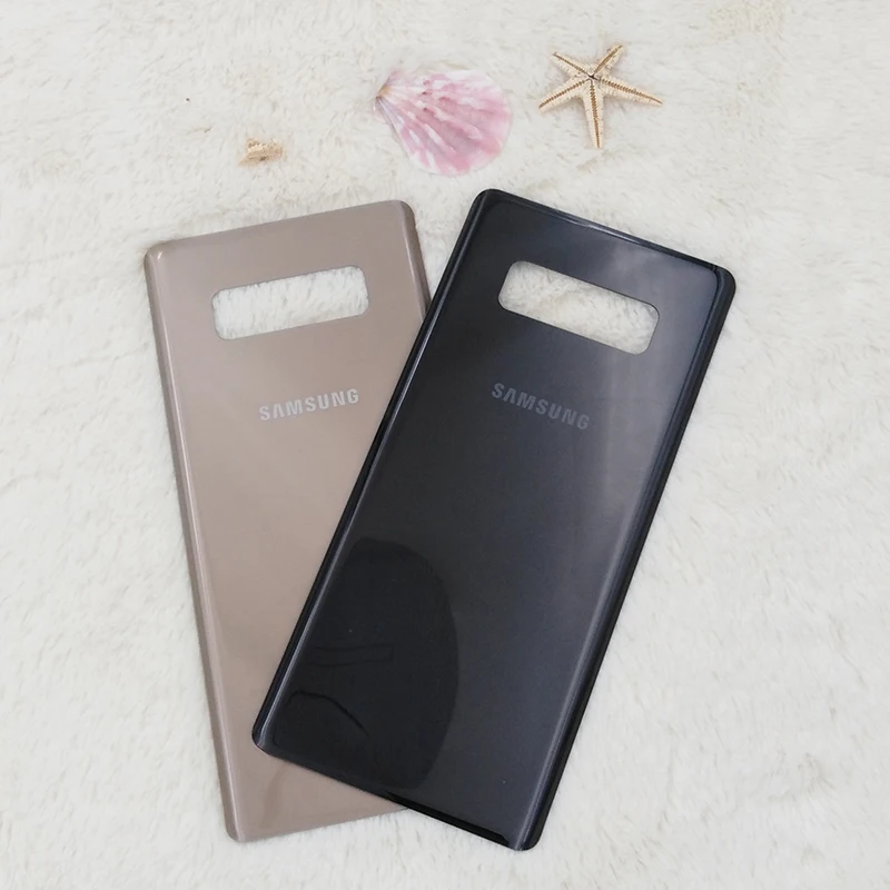 Samsung Not 8 için Arka Pil Konut Kapak Arka Kapı Paneli Kılıf Yedek Parçalar Galaxy Note8 N950 N950F Çıkartmalar + Logo Görüntü 3