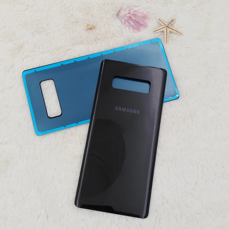 Samsung Not 8 için Arka Pil Konut Kapak Arka Kapı Paneli Kılıf Yedek Parçalar Galaxy Note8 N950 N950F Çıkartmalar + Logo Görüntü 4