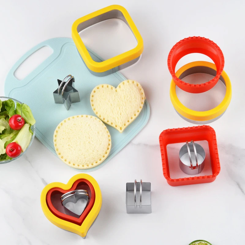 Sandviç Kesici Ve Mühürleyen Seti Çocuklar İçin DIY Gıda Çerez Maker Kalıp Mutfak Aracı Malzemeleri Çocuklar İçin Görüntü 3