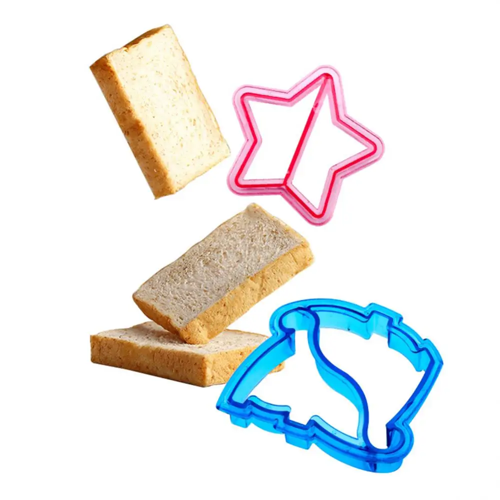 Sandviç Tost Çerez Plastik Kalıp Ekmek Kalıp Kesici Yaratıcı Sevimli Yıldız Hayvanlar Şekil Kahvaltı Kesme Kalıp Pişirme Araçları Dekor Görüntü 4