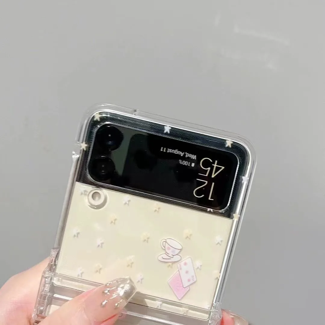 Sanrio küçük ikiz yıldız tam ekran Telefon Kılıfı İçin Samsung Galaxy Z Flip 3 Sert PC Kapak ZFlip3 Flip3 Koruyucu Kabuk Görüntü 4