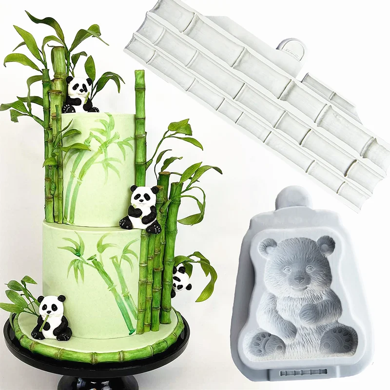 Sevimli Panda silikon kalıp Fondan Kek Dekorasyon Kalıp Sugarcraft Çikolata Pişirme Araçları Mutfak Kek Gumpaste Formu Görüntü 3