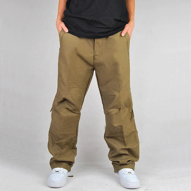 SHIFUREN 30-40 Artı boyutu erkek Kargo Pantolon Çok Cep Askeri Genel Iş Giysisi Uzun Pantolon Erkek Rahat Pamuk dökümlü pantolon Görüntü 1