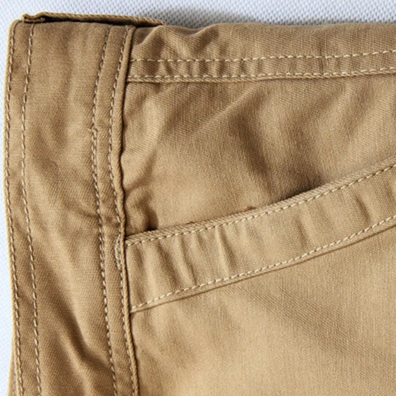SHIFUREN 30-40 Artı boyutu erkek Kargo Pantolon Çok Cep Askeri Genel Iş Giysisi Uzun Pantolon Erkek Rahat Pamuk dökümlü pantolon Görüntü 5