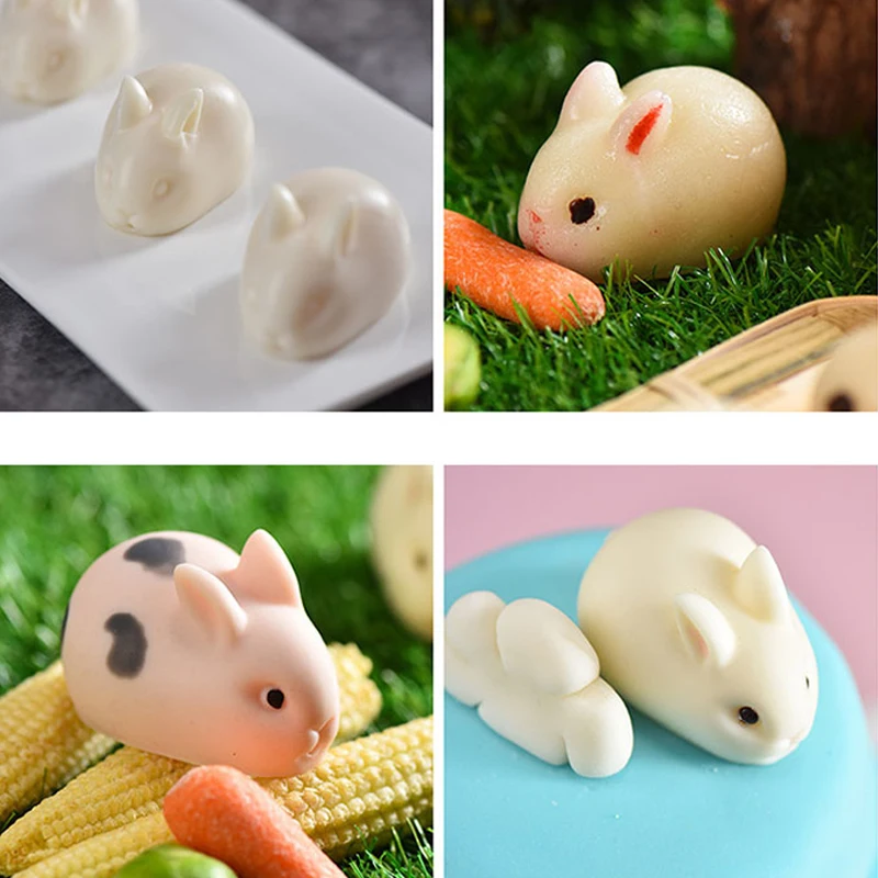 Silikon DIY Çikolata Şeker Kalıpları Sevimli 3d paskalya tavşanı Hayvan Modeli Araçları Parti Kek Dekorasyon Kalıp Pasta Pişirme Dekorasyon Görüntü 4
