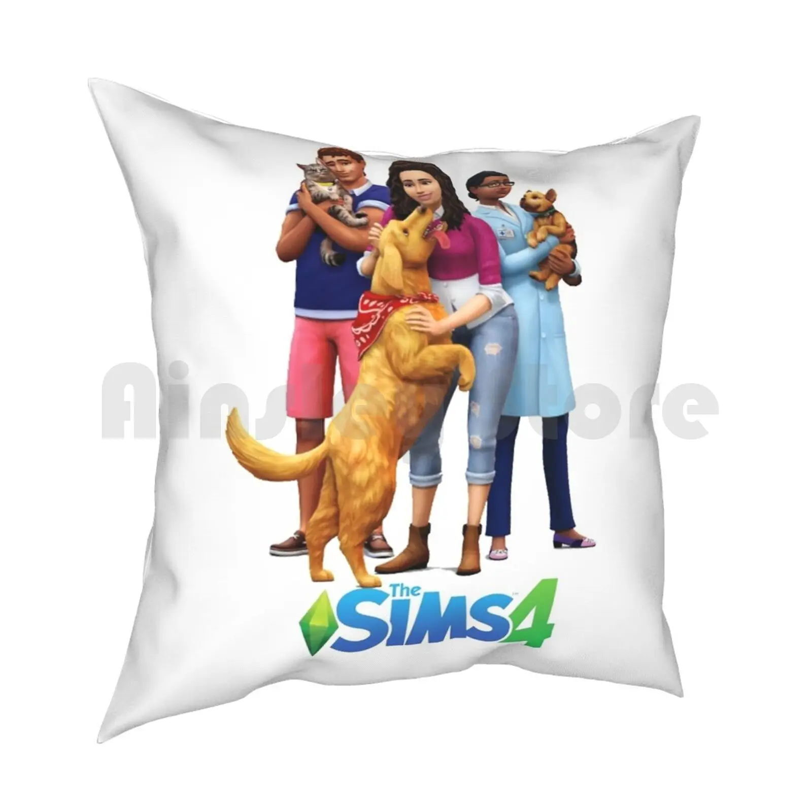 Sims 4 Yastık Kılıfı Baskılı Ev Yumuşak DIY Yastık örtüsü Oyun Köpek Bayan Erkek Sims 4 Görüntü 1