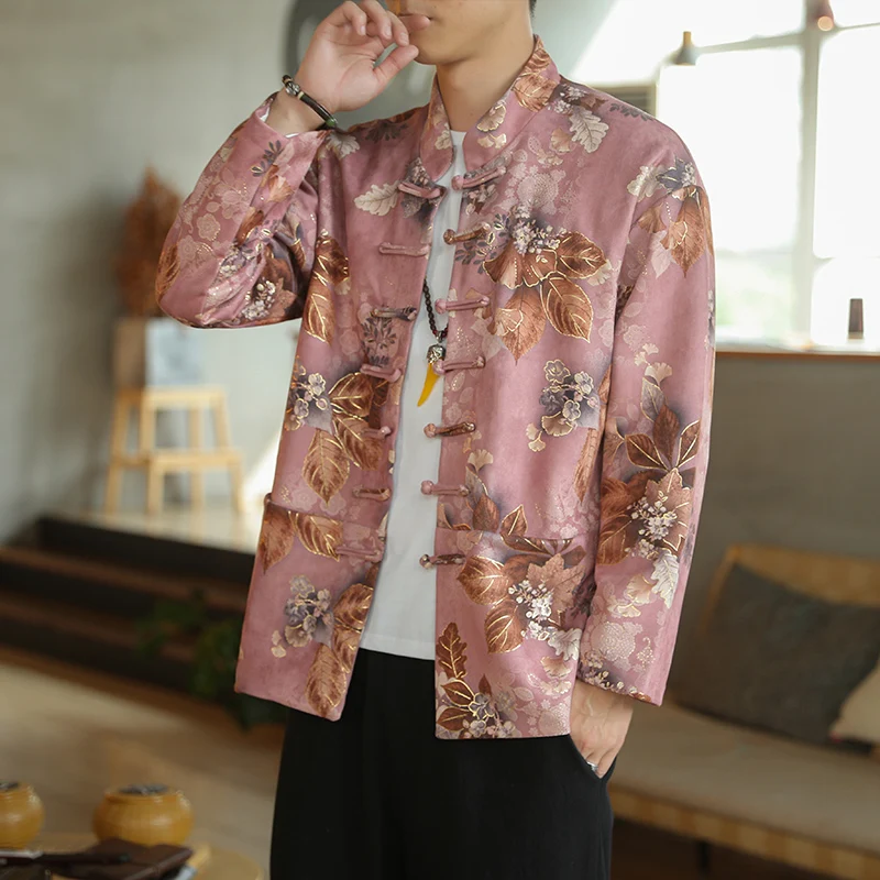 Sonbahar ve Kış 2020 erkek Yeni Tang Tarzı Çin Tarzı Retro Hanfu Ceket erkek Ceket Geleneksel Giyim Erkekler için giysi Görüntü 1