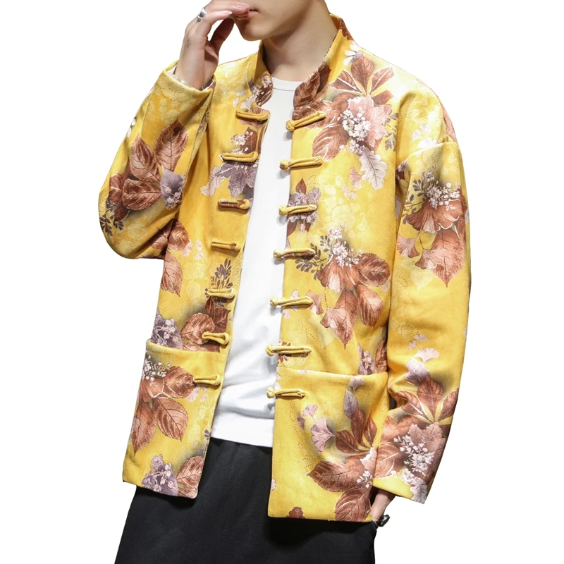 Sonbahar ve Kış 2020 erkek Yeni Tang Tarzı Çin Tarzı Retro Hanfu Ceket erkek Ceket Geleneksel Giyim Erkekler için giysi Görüntü 4
