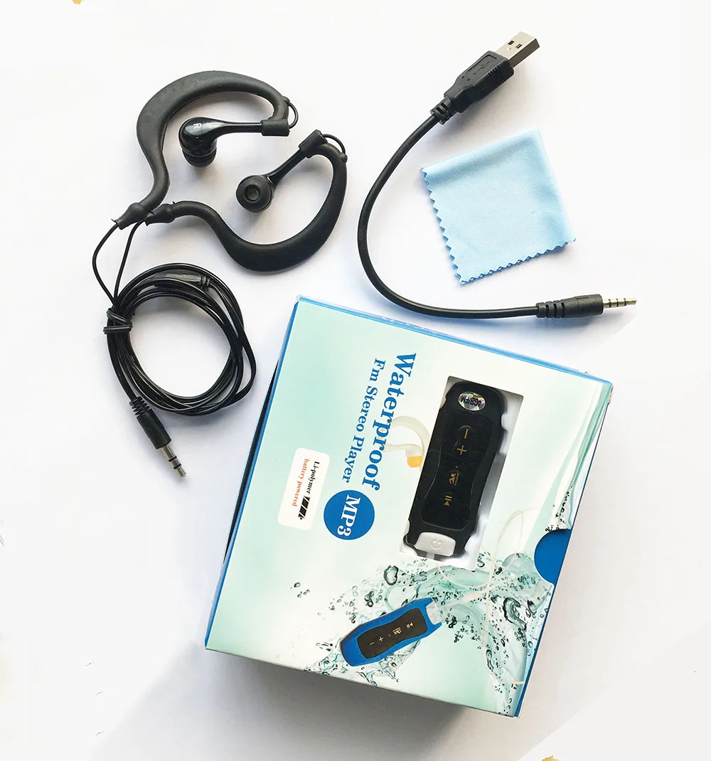 Su geçirmez Taşınabilir IPX8 Klip MP3 Çalar FM Radyo Stereo Ses 8G Yüzme Dalış Sörf Bisiklet Spor Müzik Çalar Görüntü 5