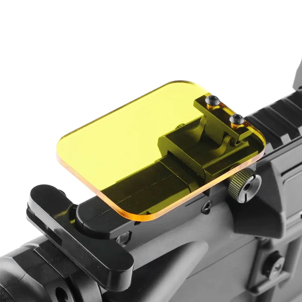 Taktik Göz Koruyucu Kiti Katlanabilir silah nişan dürbünü Lens Ekran Koruyucu Kapak Beyaz Sarı Kalkan Airsoft Tüfek Ray Dağı Görüntü 1