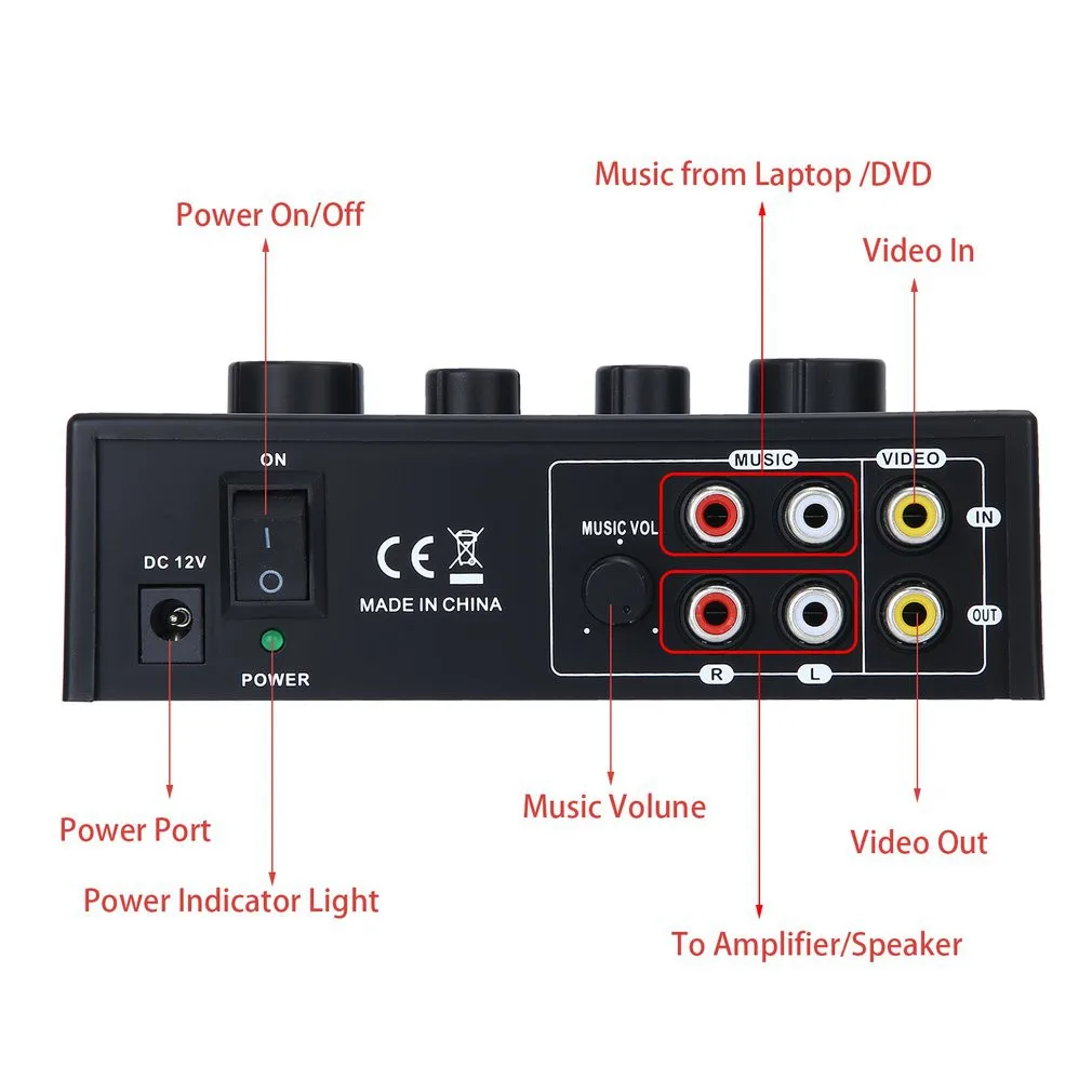 Taşınabilir ses mikseri Echo ses mikseri ses hoparlörü Mini Mikrofon Amplifikatör Çift Mikrofon Girişleri Şirket PC TV Parti Stüdyosu Görüntü 1