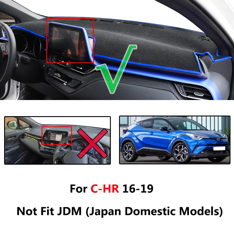 Toyota için C-HR CHR 2016 2017 2018 2019 Araba Dash Mat Dashmat Dashboard Kapak yastık pedi İç Koruyucu Halı Güneş Gölge Görüntü 1