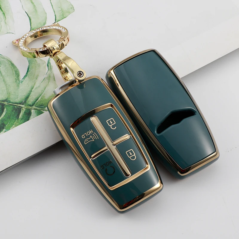 TPU Araba anahtar kapağı kılıfı Hyundai Genesis İçin G80 GV70 GV80 2019 2020 2021 2022 Araba Uzaktan Anahtar Tutucu Oto Anahtarlık Aksesuarları Görüntü 2