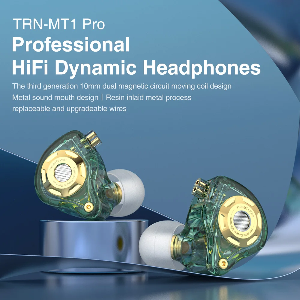 TRN MT1 Pro Hi-Fİ 1DD Dinamik Kulak Kulaklık Sürücü HIFI Bas Metal Monitör Koşu Spor Kulaklık İçin Xiaomi / Huawei / İphone Görüntü 1