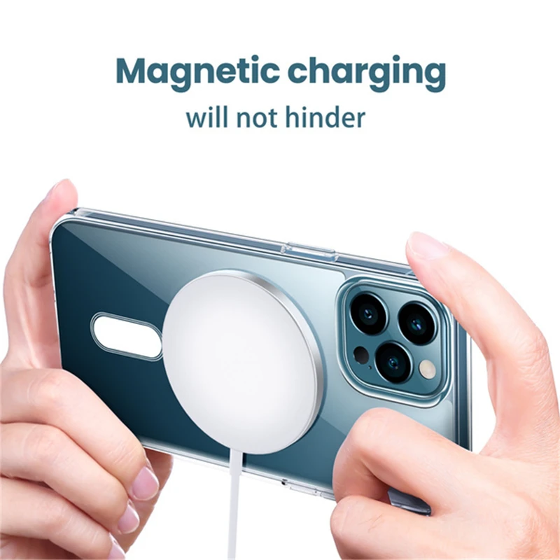 Ultra Net Manyetik Daire Magsafing Durumda iPhone 12 11 Pro Max Mini XS XR X 8 Artı SE2 SE 2020 İ Telefon Koruyucu Kapak Görüntü 2