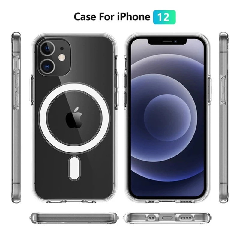 Ultra Net Manyetik Daire Magsafing Durumda iPhone 12 11 Pro Max Mini XS XR X 8 Artı SE2 SE 2020 İ Telefon Koruyucu Kapak Görüntü 3