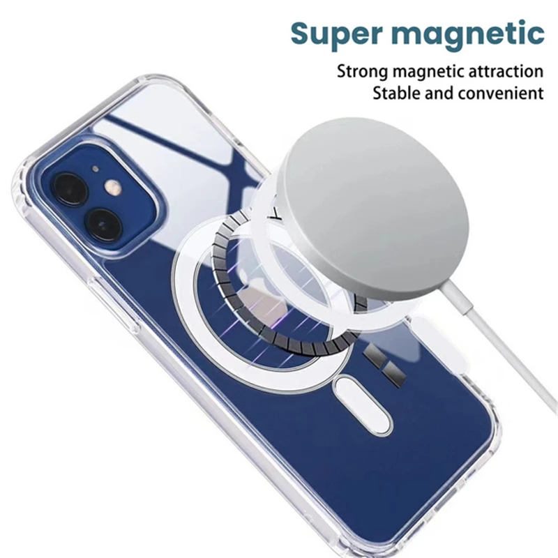 Ultra Net Manyetik Daire Magsafing Durumda iPhone 12 11 Pro Max Mini XS XR X 8 Artı SE2 SE 2020 İ Telefon Koruyucu Kapak Görüntü 5