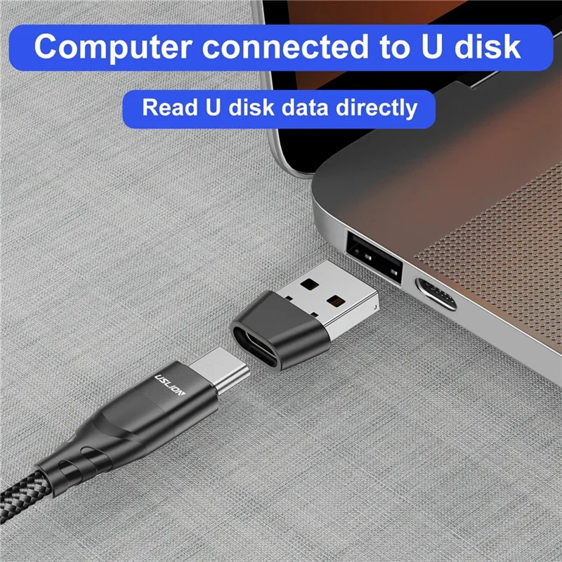 USLION USB OTG Erkek C Tipi dişi adaptör Dönüştürücü USB C Tipi kablo Adaptörü Konektörü PD C Tipi Kablo veri şarj cihazı Görüntü 3