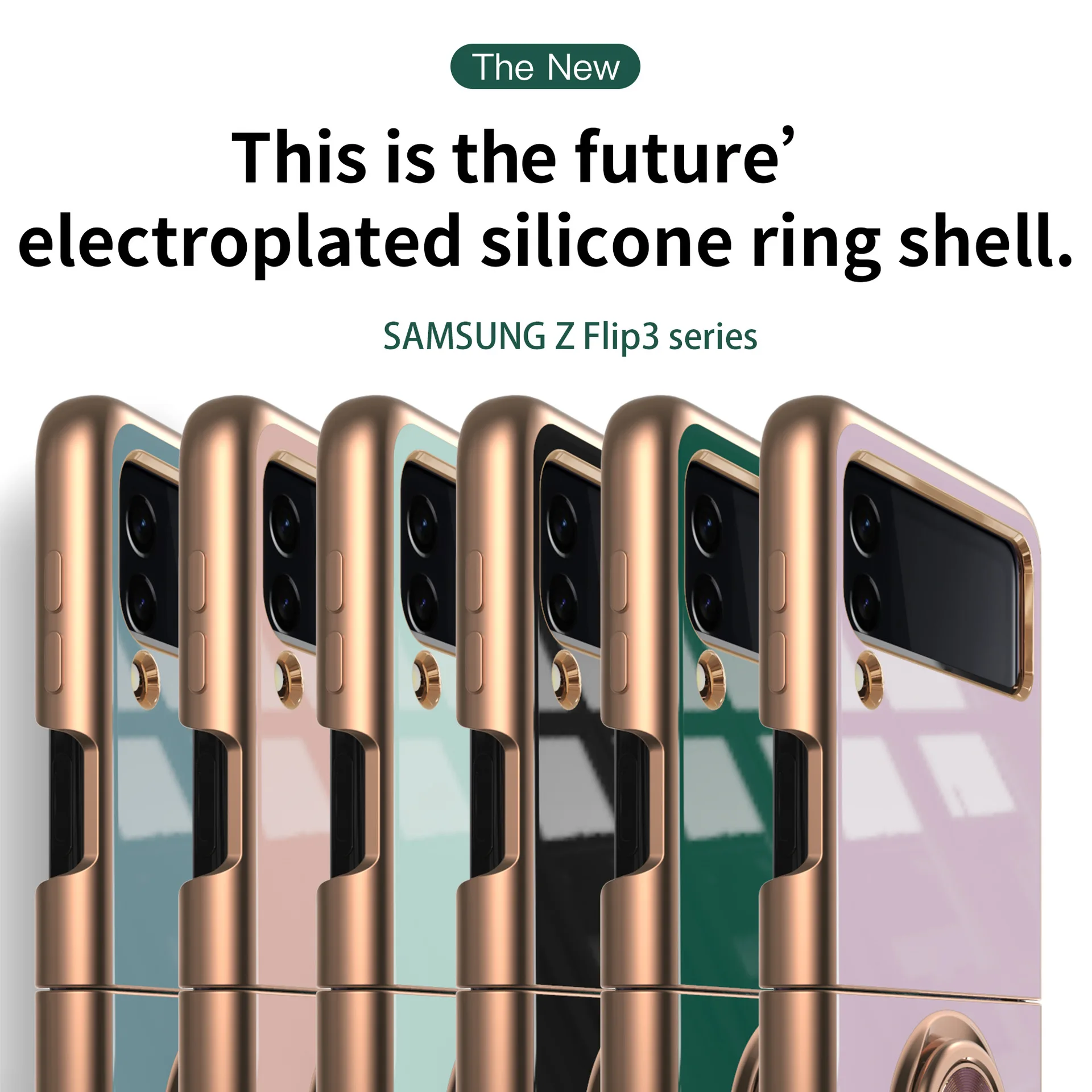Uygun Samsung Galaxy Z Flip3 Cep Telefonu Kabuk ZFlip3 Halka Toka Manyetik Emme Araba Kaplama Koruyucu Kapak Görüntü 4