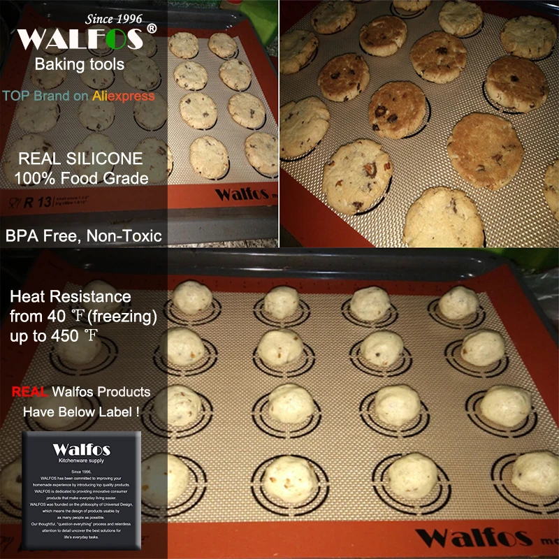 WALFOS Yapışmaz Silikon Pişirme Mat Pad Sac Pişirme Pasta Araçları Haddeleme Hamur Mat Kek Kurabiye Macaron Mutfak Aksesuarları Görüntü 1