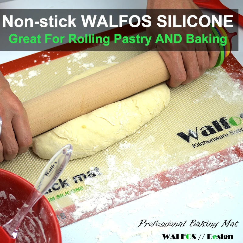 WALFOS Yapışmaz Silikon Pişirme Mat Pad Sac Pişirme Pasta Araçları Haddeleme Hamur Mat Kek Kurabiye Macaron Mutfak Aksesuarları Görüntü 3