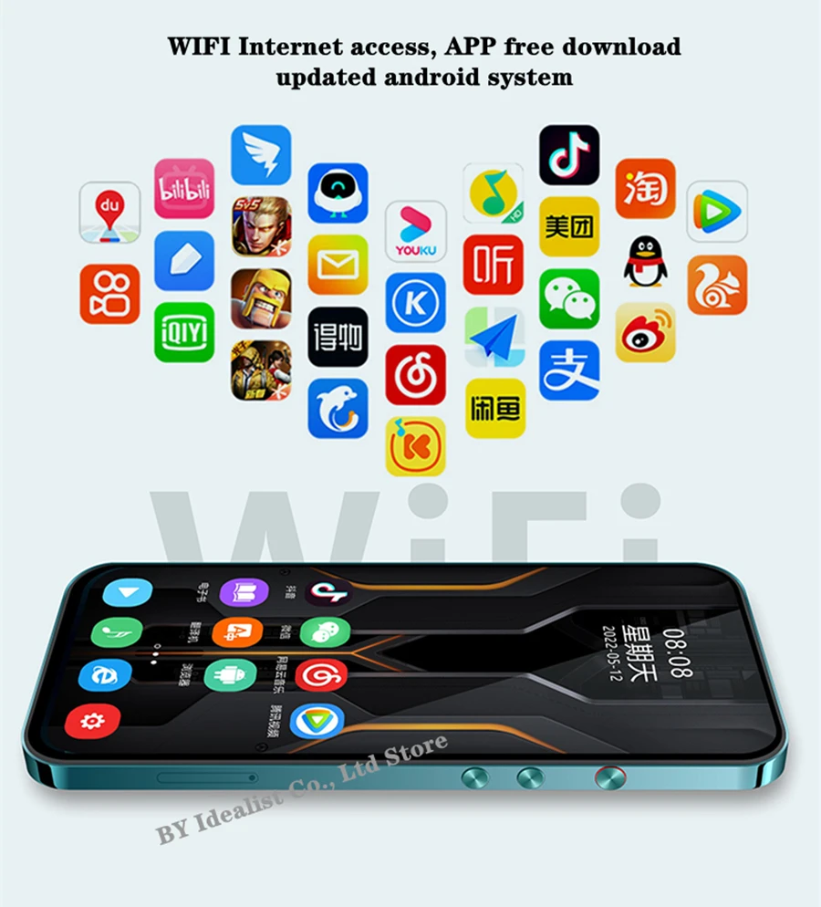 Wıfı 64 gb Bluetooth Mp4 Müzik Çalar Android Dokunmatik Ekran 4.0 inç Hıfı Metal Mp4 Kaydedici Video Oynatıcı Desteği TF Kart Hoparlör Görüntü 5