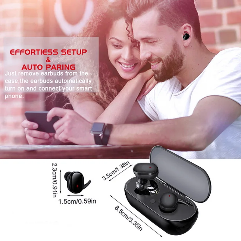 Y30 TWS Bluetooth 5.0 Kablosuz Stereo Kulaklık Kulakiçi Kulak Gürültü Azaltma Su Geçirmez Kulaklık Akıllı Telefon Android IOS İçin Görüntü 3
