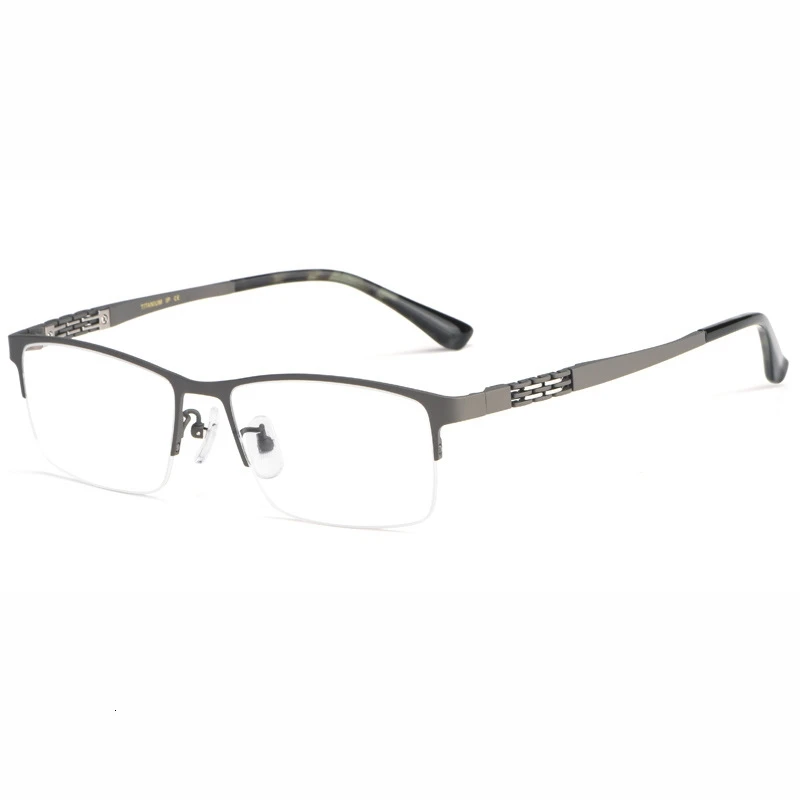 YIMARUILI Yüksek Kaliteli Saf Titanyum Gözlük Çerçevesi Iş Ultra hafif Yarım çerçeve Optik Reçete Gözlük Çerçevesi Erkekler HT0099 Görüntü 5