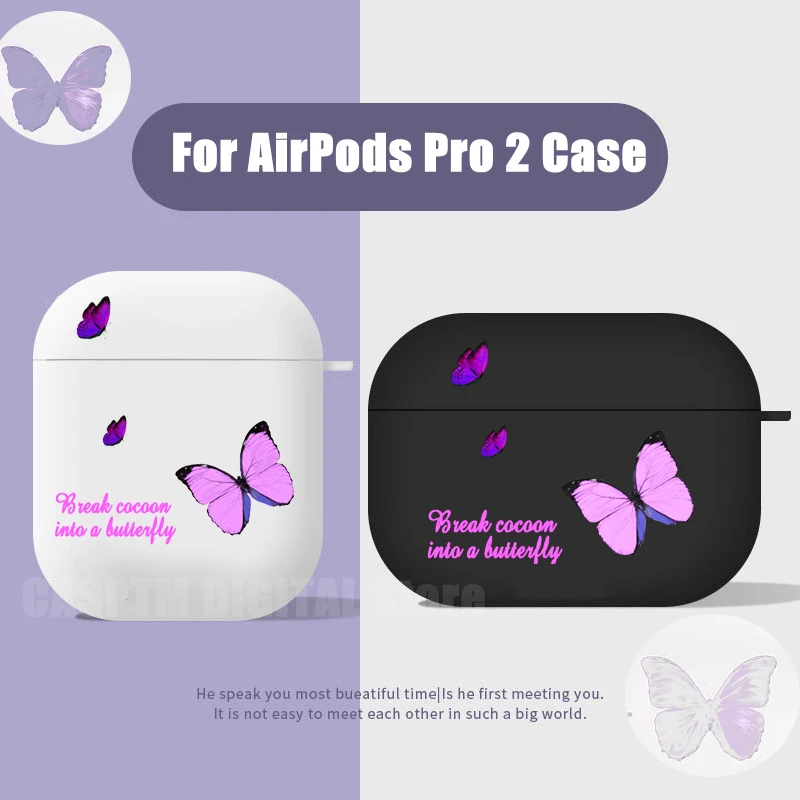 Yumuşak silikon kılıf AirPods için Pro 2 3 1 Kelebek Funda AirPod İçin Pro2 Hava Bakla Pro 2nd 3rd Nesil Kılıf Kapak Kulaklık Görüntü 4
