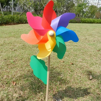 1 Adet Ahşap Bahçe Yard parti Kamp Fırıldak Rüzgar Spinner Süs Dekorasyon Çocuk Oyuncak 