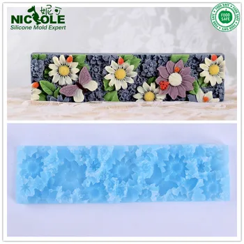 Nicole El Yapımı Silikon Çiçek Mat Sadece D0019 ve D0020 Silikon Loaf Sabun Kalıp İçin Kullanılan 1