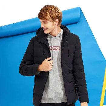 Pioneer Kamp yeni kalın kış ceket erkekler marka giyim kapşonlu sıcak tutan kaban erkek en kaliteli siyah katı parkas ceket AMF705280 2